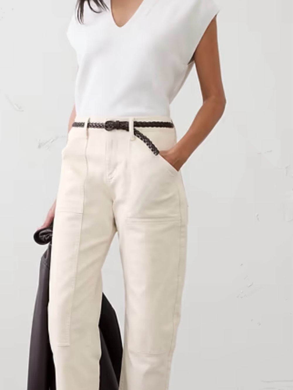 Banana Republic factory- Barrel- leg mid- rise utility jean